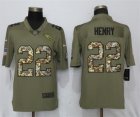 Nike Titans #22 Derrick Henry Olive Camo Salute To Service Limited Jersey