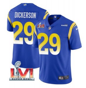 Nike Rams #29 Eric Dickerson Royal 2022 Super Bowl LVI Vapor Limited Jersey