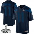 Nike Seattle Seahawks #11 Percy Harvin Steel Blue Super Bowl XLVIII NFL Drenched Limited Jersey