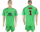 2017-18 Lyon 1 LOPES Green Goalkeeper Soccer Jersey