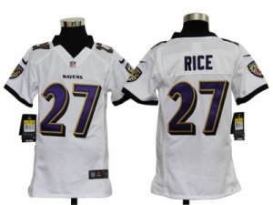 Nike NFL Youth Baltimore Ravens #27 Ray Rice White Jerseys