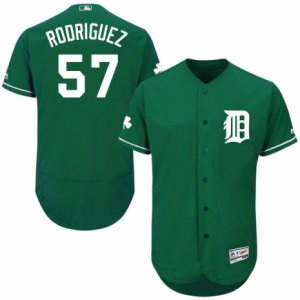 Men\'s Majestic Detroit Tigers #57 Francisco Rodriguez Green Celtic Flexbase Authentic Collection MLB Jersey