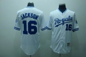 mlb kansas city royals #16 jackson m&n white