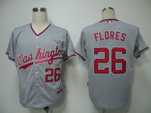 mlb Washington Nationals #26 Flores Grey[Cool Base]