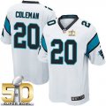 Youth Nike Panthers #20 Kurt Coleman White Super Bowl 50 Stitched Jersey