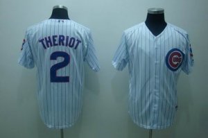 mlb chicago cubs #2 theriot white(blue strip)