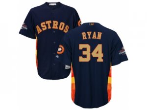 Youth Houston Astros #34 Nolan Ryan Navy 2018 Gold Program Cool Base Stitched Baseball Jersey