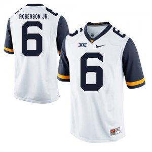 West Virginia Mountaineers #6 Reggie Roberson Jr. White College Football Jersey