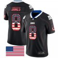 Nike Giants #8 Daniel Jones Black USA Flag Fashion Limited Jersey