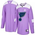 Mens St. Louis Blues Purple Adidas Hockey Fights Cancer Custom Practice Jersey