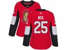 Women Adidas Ottawa Senators #25 Chris Neil Red Home Authentic Stitched NHL Jersey