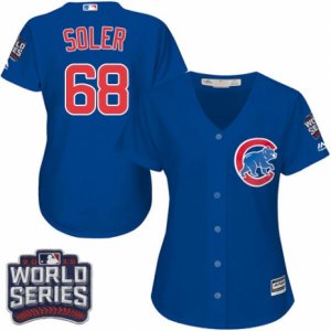 Women\'s Majestic Chicago Cubs #68 Jorge Soler Authentic Royal Blue Alternate 2016 World Series Bound Cool Base MLB Jersey
