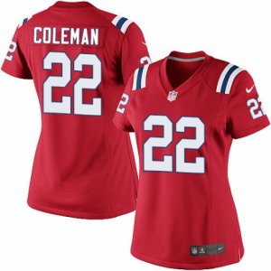 Womens Nike New England Patriots #22 Justin Coleman Limited Red Alternate NFL Jersey