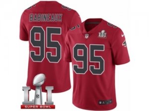 Mens Nike Atlanta Falcons #95 Jonathan Babineaux Limited Red Rush Super Bowl LI 51 NFL Jersey