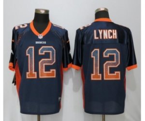 Men Nike Denver Broncos #12 Paxton Lynch Drift Fashion Blue Elite Jerseys