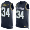 Mens Nike San Diego Chargers #34 Derek Watt Limited Navy Blue Player Name & Number Tank Top NFL Jersey