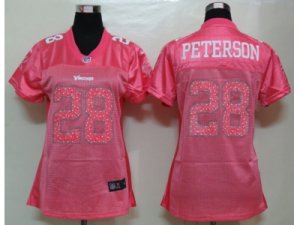 Nike Womens Minnesota Vikings #28 Peterson Pink Jerseys