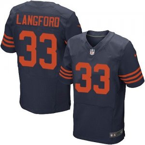 Nike Chicago Bears #33 Jeremy Langford Navy Blue Throwback jerseys(Elite)