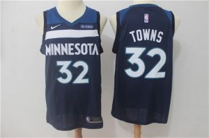 Timberwolves #32 Karl-Anthony Towns Navy Nike Swingman Jersey
