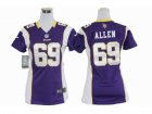 Nike Women NFL Minnesota Vikings #69 Jared Allen Game Purple Jerseys