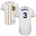 Men's Majestic San Diego Padres #3 Derek Norris White Flexbase Authentic Collection MLB Jersey