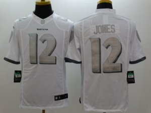 Nike Baltimore Ravens #12 Jacoby Jones Platinum White Jerseys(Game)