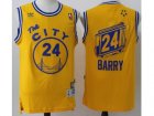 Men Golden State Warriors #24 Rick Barry Gold Throwback The City Stitched NBA Jersey