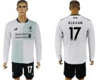 2017-18 Liverpool 17 KLAVAN Away Long Sleeve Soccer Jersey