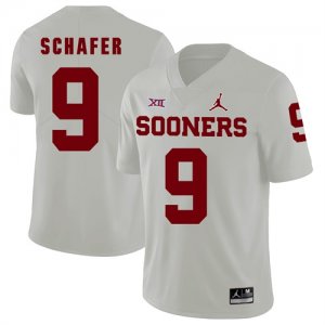 Oklahoma Sooners #9 Tanner Schafer White College Football Jersey