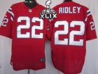 2015 Super Bowl XLIX Nike New England Patriots #22 Stevan Ridley Red Elite Jerseys