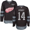 Detroit Red Wings #14 Gustav Nyquist Black 1917-2017 100th Anniversary Stitched NHL Jersey