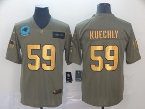 Nike Panthers #59 Luke Kuechly 2019 Olive Gold Salute To Service Limited Jersey