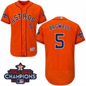 Astros #5 Jeff Bagwell Orange Flexbase Authentic Collection 2017 World Series Champions Stitched MLB Jersey