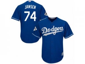 Youth Majestic Los Angeles Dodgers #74 Kenley Jansen Replica Royal Blue Alternate 2017 World Series Bound Cool Base MLB Jersey