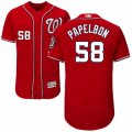 Mens Majestic Washington Nationals #58 Jonathan Papelbon Red Flexbase Authentic Collection MLB Jersey