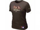 Wome Arizona Diamondbacks Crimson Nike Brown Short Sleeve Practice T-Shirt