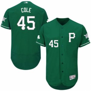 Men\'s Majestic Pittsburgh Pirates #45 Gerrit Cole Green Celtic Flexbase Authentic Collection MLB Jersey