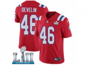 Youth Nike New England Patriots #46 James Develin Red Alternate Vapor Untouchable Limited Player Super Bowl LII NFL Jersey