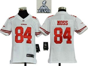 2013 Super Bowl XLVII Youth NEW NFL San Francisco 49ers 84 Randy Moss white Jerseys