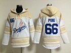 MLB Los Angeles Dodgers #66 Yasiel Puig white[pullover hooded sweatshirt]