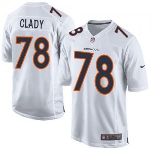 Nike Denver Broncos #78 Ryan Clady White Men Stitched NFL Game Event Jersey