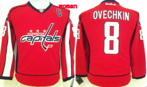 NHL Women Washington Capitals #8 Alex Ovechkin Red Stitched Jerseys