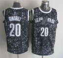 Spurs #20 Manu Ginobili Black City Luminous Jersey