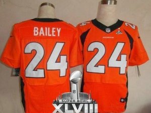 Nike Denver Broncos #24 Champ Bailey Orange Team Color Super Bowl XLVIII NFL Jersey(2014 New Elite)