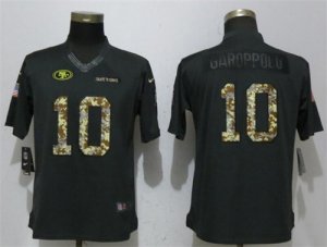 Nike 49ers #10 Jimmy Garoppolo Anthracite Women Salute To Service Limited Jersey