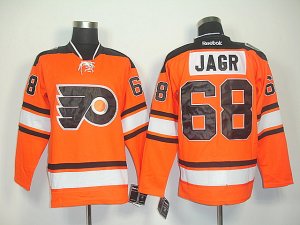 nhl philadelphia flyers #68 jagr orange[black number][2011 new]