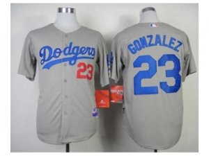 mlb jerseys los angeles dodgers #23 gonzalez grey[2014 new]