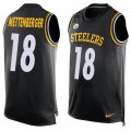 Mens Nike Pittsburgh Steelers #18 Zach Mettenberger Limited Black Player Name & Number Tank Top NFL Jersey