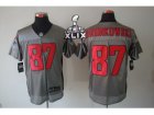 2015 Super Bowl XLIX Nike NFL New England Patriots #87 Rob Gronkowski grey jerseys[Elite shadow]