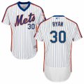 Men's Majestic New York Mets #30 Nolan Ryan White Royal Flexbase Authentic Collection MLB Jersey